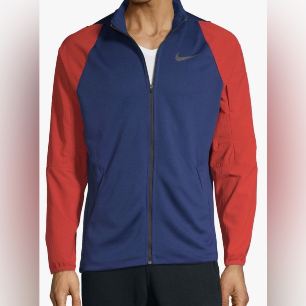 Nike Full Zip Training Performance Jacket Blue Red Men’s Medium NWT